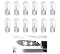 12 Pcs 501 W5W Car Capless Sidelight T10 Halogen Bulbs, 12V 5W Car Number Plate Dashboard Reverse Parking Replacement Side Light Kits, Interior Auxiliary Bulb for Dome Map Door Reading Lamp (White)
