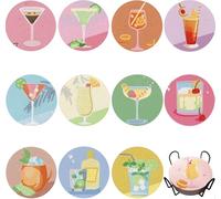 12 Pcs 5D Diamond Painting Coasters Kits with Holder,Boho Diamond Art Coasters Set for Drinks Coffee Table, Diamond Painting kit for Beginners Adults DIY Art Craft Gifts Home Decors (Cocktail)