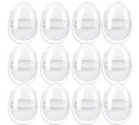 12 Pcs 6 Inch 8 Inch Jumbo Clear Easter Egg with Handles Large Transparent Easter Eggs Empty DIY Plastic Egg Fillable for Easter Hunt Supplies (Clear（ 6 Inch ）)