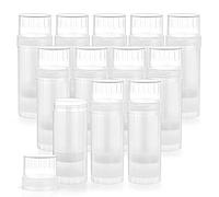 12 Pcs 60ml/2oz Empty Deodorant Containers Twist Up Filling Stick Plastic Deodorant Holder Tube for Lipstick Crayon Chapstick Sunscreen Bar DIY Cosmetic - Translucent