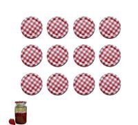 12 Pcs 63mm Twist-Off Replacement Jam Jar Lids, Reusable Jar Lids for Homemade Jam Preserves Storage in Kitchen (Red)