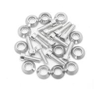 12 Pcs 6mm Thread Silver Tone Aluminum Alloy Motorcycle License Plate Frame Bolts Screws 1996-2023