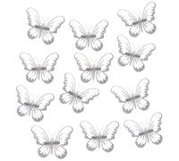 12 Pcs 7cm Simulation Gauze for Butterfly Christmas Tree for Butterfly Ornaments Home Decoration Hair Clip Accessories