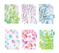 12 PCS A4 Index Divider - 30 Hole Plastic Paper Sheet - Classified Label Binder - Translucent Floral Planner - A4 Binder Index Dividers - Binder Dividers for Planner Notebook Journal Loose
