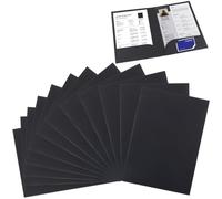12 Pcs A4 Kraft Paper Document File Folder, 2 Compartments Pocket Presentation Holder Project Folders Organiser Storage Folder with Cards Slot Paperwork Organizer Set for Office School Business Home