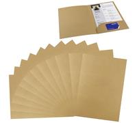 12 Pcs A4 Kraft Paper Document File Folder, Presentation Holder Project Folders Organiser Storage Folder with Cards Slot Paperwork Organizer Set for Office School Business Home Conference