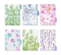 12 Pcs A5 Index Divider 6 Hole Plastic Paper Sheet Index Subject Dividers Tab Floral Planner Translucent Classified Label Binder Tab Cards for Planner Notebook Travel Diary Journal Loose