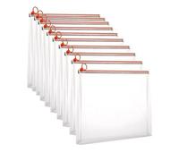 12 Pcs A6 Plastic Zipper Document Wallets Thick Waterproof Folder Bags For School, Office, Home & Travel Accessories