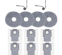 12 Pcs Accessories Kit for Roborock Qrevo -QV35A/QV35S/QR598/QR798 - Accessory Set with 2 Side Brushes, 6 Dust Bags, 4 Mop Cloths