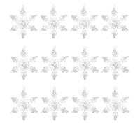 12 Pcs Acrylic Christmas Snowflake Ornaments Xmas Tree Pendant DIY Winter Wonderland Snowflake Decoration Tag for Christmas Ornaments 4.5CM (White)
