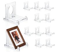 12 PCS Acrylic Display Stand, Adjustable Clear Acrylic Plastic Display Stands, Multifunctional Card Display Stand, Display Holder for Photos, Phones, Books, Place Cards, Sports Card