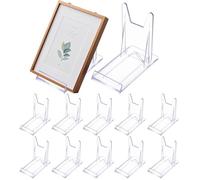 12 Pcs Acrylic Display Stands, Mini Clear Trading Card Display Stand, Small Easel Stand for Displays, Adjustable Acrylic Card Stands for Sports Cards Medals Photo Table Phones Magnetic Cards Holders