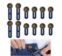 12 Pcs Adjustable Button Extender - Waist Extender for Pants, Elastic Collar Extenders for Jeans, Skirts, and Trousers