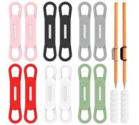 12 Pcs Adjustable Magnetic Pen Holders, Reusable Magnetic Pen Holder Clip, 2-way Elastic Ring, Compatible with Pens of Various Sizes, Small and Easy to Carry, for Desk Refrigerator and Whiteboards