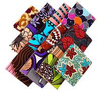 12 Pcs African Print Fabric Fat Quarters Scraps African Fabric by Yard for Sewing Face Covering Make, Craft Projects and DIY Patch Work, 19.5 x 15.7 Inch/ 50 x 40 cm