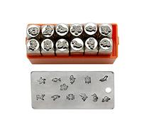 12 Pcs Alien Metal Stamp Stamping Press Tools | 12 Pcs Stamp Set 6mm Animal Shape Pattern Matte Metal Stamping Tool for Engraving Metal Leather Wood