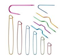 12 Pcs Aluminium Cable Stitch Holders - Mixed Color Aluminum Knitting Stitch Holders for Yarn Sewing Knitting