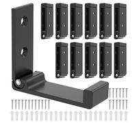 12 Pcs Aluminum Alloy Folding Coat Hook Heavy Duty Folding Wall Hook Wall Mounted Headphone Holder with Screws Heavy Duty No Rust Aluminum Alloy Coat Hooks for Hanging, Jacket, Clothes, Hat,Black
