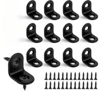 12 Pcs Angle Brackets, 20 × 20 x16mm Right Corner 90 Degree L Shaped Bracket, Stainless Steel Corner Brace with 24 Screws for Wood Furniture Fixation