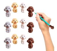 12 Pcs Animal Rubbers,Animal Erasers,Cute Dog Top Pencil Toppers,Eraser,Funny Mini for Party Favors,Homework Rewards,Kids Cartoon Pet Pencils Rubber Stationery Gift,Drawing Toys,Kindergarten Prize