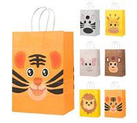 12 Pcs Animal Safari Candy Bags - Jungle Party Bags for Kids' Birthday, Baby Shower, Christmas
