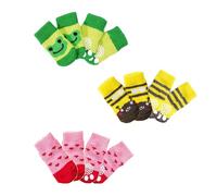 12 Pcs Anti-Slip Dog Paw Socks, Breathable Wool Pet Socks for Indoor Floors
