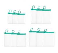 12 Pcs Anti-Tarnish Clear Hanging Jewelry Storage Pouches,Dustproof Travel & Closet Organizer for Sterling Silver Necklaces Hoop Earrings Rings Bracelets(1, Black, Only EVA Pouches)