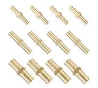 12 Pcs AntiShedding Connector Coupler, Straight Brass Barb Hose Fittings AntiCorrosion & AcidResistant, Hose Pipe Connectors for Air, Gas, Water, Petrol, Fuel Pipe Line Connectors (6mm*4/8mm*4/10mm*4)