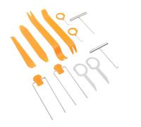 12 Pcs Auto Trim Removal Tool, Plastic Pry Tool Trim Removal Tools, Car Dash Radio Door Audio Panel Trim Removal Set, Car Panel Dash Accessories Removal Tool Kit (Orange)