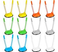 12 Pcs Baggy Rack Holder for Food Prep, Adjustable Freezer Bag Stand Holders Bulk, Plastic Sandwich Bag Racks Holder, Food Storage Bags Clips, Reusable Ziplock Bag Holder for Kitchen (Multicolor)
