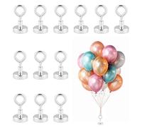 12 Pcs Balloon Weights,Magnetism Balloon Weights And Ribbon,Reusable Helium Balloons Weight,Helium Balloons Weight And Ribbon,for Party Wedding Birthday Christmas Halloween(Silver)