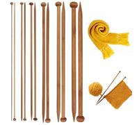 12 Pcs Bamboo Knitting Needles Set, Lightweight Wooden Knitting Needles, 2/3/4/6/8/10mm for DIY Handmade Wool Sweater Scarf Beginner & Professional Knitters