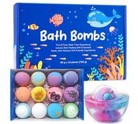 12 Pcs Bath Bomb Gift Set with Surprise Inside - Natural Ingredients, Rich Bubbles, Moisturising Cocoa & Shea Butter, Fizzes Spa - Ideal Birthday Easter Gift for Boys & Girls