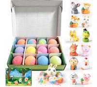 12 PCS Bath Bombs, Bathbombs with Surprise, Nlsqw Fizz Bath Bombs, Multi Scent Colourful Fizzers with Zodiac Figurines, Gift Box Pack for Home Spa & Daily Bathing