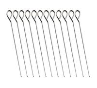 12 PCS BBQ Metal Skewers,Food-Grade Kebab Skewers Reusable Skewers BBQ Metal Skewers Stainless Steel,Suitable for Meat Kebab, BBQ Food, Reusable Skewers for Air Fryer