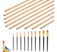 12 Pcs Beaded Wood Trim, 40×1.4x0.7cm Round Wood Beads Moulding Strips | Unfinished Beech Wood Trims with Brush Set for DIY Craft, Paintable 3D Bead Molding Stick for Wall, Cabinet & Door Decor