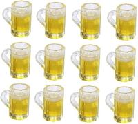 12 Pcs Beer Cup, Dollhouse Mug Model Miniature Cups for Miniature Dollhouse Accessories with Realistic Looking Beer Practical Processed Party Decor Accessories