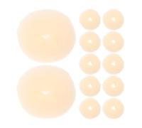 12 Pcs Beige Nylon Doughnut Bun Hair Braider, Reusable | Quick Styling for Short Hair and Bun Looks, Suited to School Routines and Wedding Hairstyles