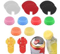 12 Pcs Beverage Can Covers Lids and 2 Pcs Beer Can Openers, Drink Can Lids, Beverage Can Closure, Drink Tops Can End Seal Closure for Beer Soda Drinks Canned Bottles Lids Covers