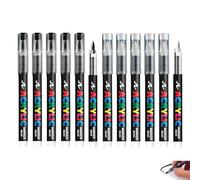 12 PCS Black and White Paint Pens, Black White Acrylic Pens Paint, Flexible Brush Tip Markers for Painting on Rock Ceramic Glass Wood Fabric Canvas Metal Plastic, Perfect for DIY Crafts, Art Projects