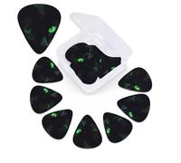 12 Pcs Black Cat Eyes Green Eyes Guitar Picks Set with Custom Storage Box Guitar Accessories Ukulele Picks for Acoustic Guitar Bass Guitar Day Gift