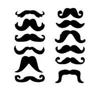 12 Pcs Black Fake Moustache, Moustache Fancy Dress, Stick on Moustache, False Beards and Moustaches Realistic and Reusable, Ideal for Masquerade Balls Parties and Performances