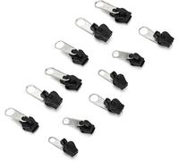 12 Pcs Black Fix Zipper Repair Kit Replacement Zip Slider Teeth Zippers Resistant Design Arts, Crafts Sewing, Fasteners, Sewing Notions Supplies, Zipper Repair Kit
