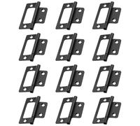12 PCS Black Flush Hinge, Matt Black Door Hinges No Noise Small Hinges, Compact Flush Door Hinge Suitable for Doors Windows Wardrobes Fences Drawers Wooden Boxes