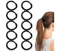 12 Pcs Black Hair Ties,Wave Hair Scrunchies for Women,Stylish Thin Hair Bands Black Scrunchie,High Elasticity String Tie Small Scrunchies,Sleepy Tie Scrunchie Cute Durable,for Thin Thick Curly Hair