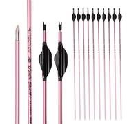 12 pcs Black Spiral Feather Arrows ID 4.2mm Spine 500 600 700 800 900 1000 Hunting Arrow for Compound Bow Recurve Bow Archery (29inch,Spine 800)