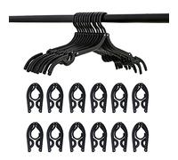 12 Pcs Black Travel Hangers - Portable Folding Clothes Hangers Travel Accessories Foldable Clothes Drying Rack