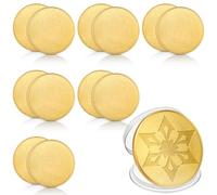 12 Pcs Blank Challenge Coin for Laser Engravable Pattern, 40 mm Engraving Blanks Coins Threaded Edged with Acrylic Protection Box for DIY Crafts Birthday Travel, Gold