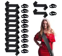 12 Pcs Blank Hen Night Party Sashes, Plain Black Sash Blank to Decorate Sashes, DIY Sashes with Bracelet for Pageants, Homecoming Parades, Bachelor Wedding, Birthday Party Decorations