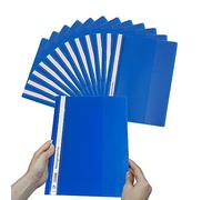 12 Pcs Blue A4 Presentation Project Folders Plastic Report Document Holder Case 2 Prong Display Paperwork Files Classification Display Holder Transparent Cover Organizer Bag for Office School Home